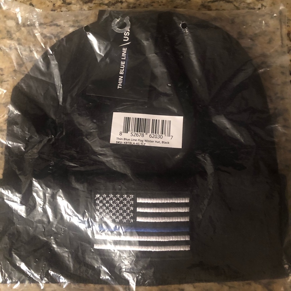 New in package - thin blue line winter hat